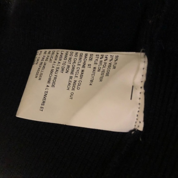 BLUE Striped Faux Fur Vest Size ST - Picture 6 of 6